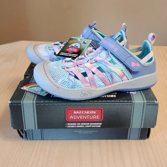 Skechers Kids Sandals size 13 - Blue and Pink - Picture 2 of 6